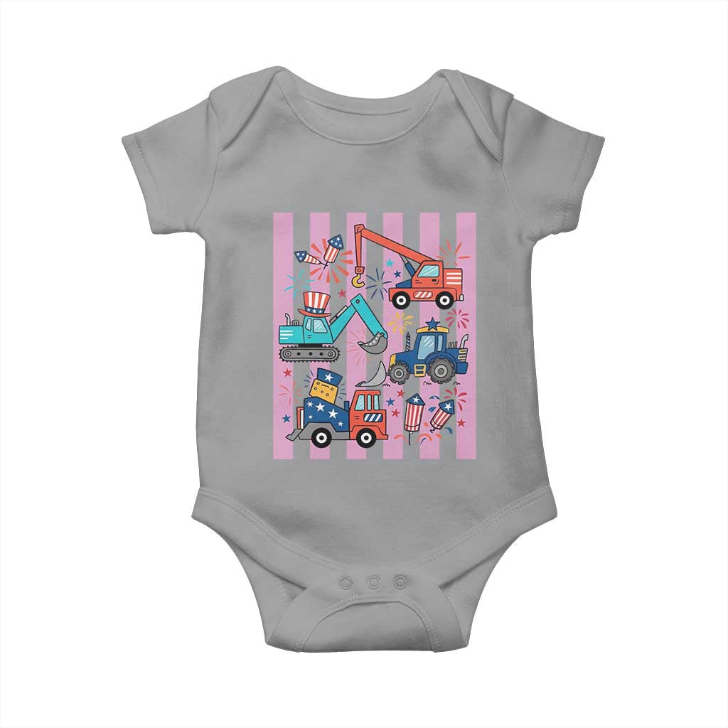 Red White And Blue Construction Crew Baby Onesie Patriotic Kids 4th Of July