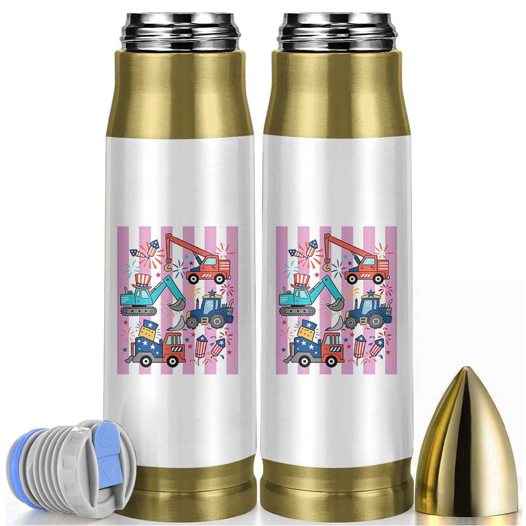 Red White And Blue Construction Crew Bullet Tumbler Patriotic Kids 4th Of July