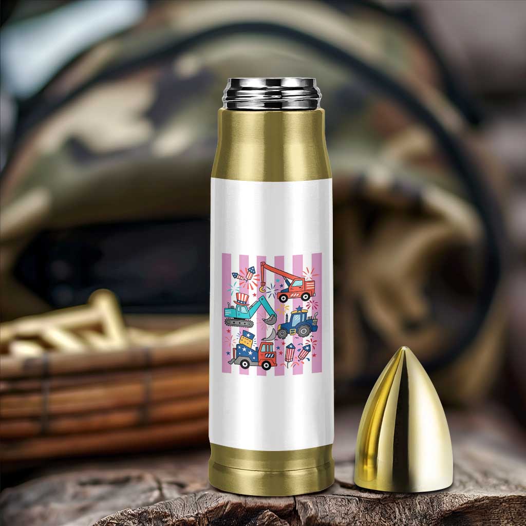Red White And Blue Construction Crew Bullet Tumbler Patriotic Kids 4th Of July