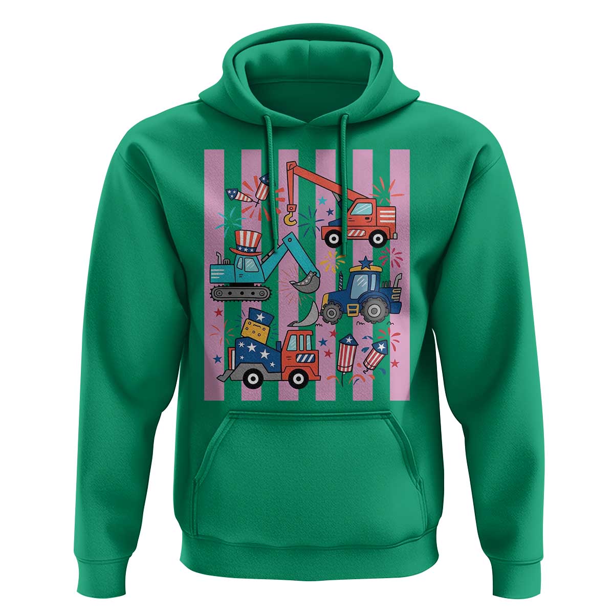 Red White And Blue Construction Crew Hoodie Patriotic Kids 4th Of July