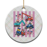 Red White And Blue Construction Crew Ceramic Ornament Patriotic Kids 4th Of July