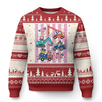 Red White And Blue Construction Crew Ugly Christmas Sweater Patriotic Kids 4th Of July