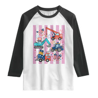 Red White And Blue Construction Crew Raglan Shirt Patriotic Kids 4th Of July