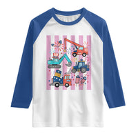 Red White And Blue Construction Crew Raglan Shirt Patriotic Kids 4th Of July