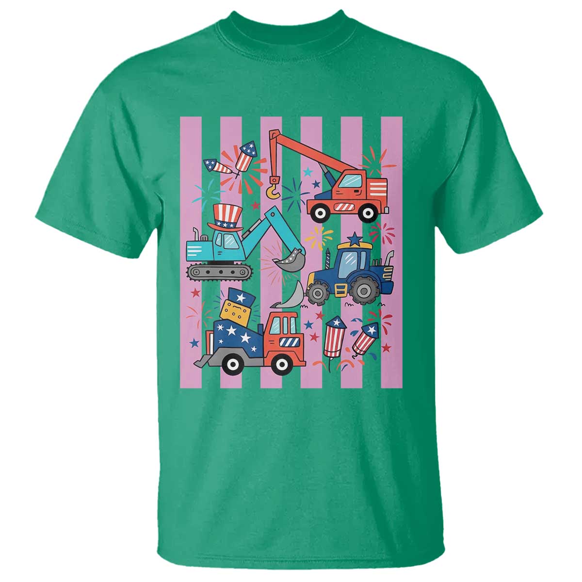 Red White And Blue Construction Crew T Shirt Patriotic Kids 4th Of July