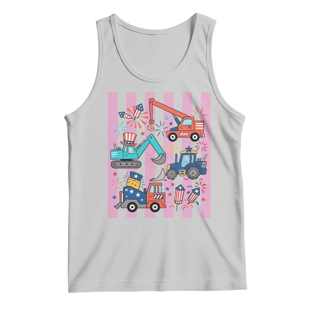 Red White And Blue Construction Crew Tank Top Patriotic Kids 4th Of July