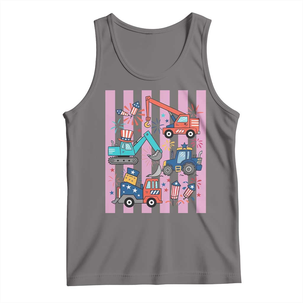 Red White And Blue Construction Crew Tank Top Patriotic Kids 4th Of July