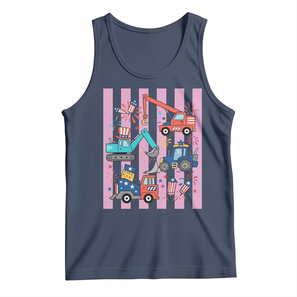 Red White And Blue Construction Crew Tank Top Patriotic Kids 4th Of July