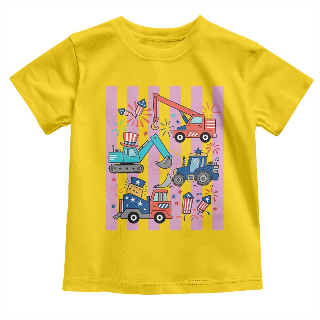 Red White And Blue Construction Crew Toddler T Shirt Patriotic Kids 4th Of July