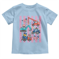 Red White And Blue Construction Crew Toddler T Shirt Patriotic Kids 4th Of July