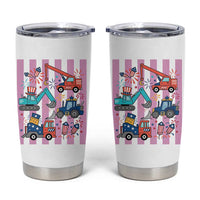 Red White And Blue Construction Crew Tumbler Cup Patriotic Kids 4th Of July