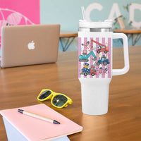 Red White And Blue Construction Crew Tumbler With Handle Patriotic Kids 4th Of July