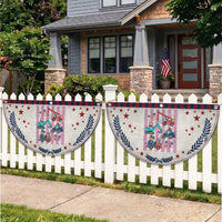 Red White And Blue Construction Crew Patriotic Fan Flag Kids 4th Of July