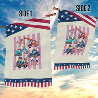 Red White And Blue Construction Crew Patriotic Garden Flag Kids 4th Of July