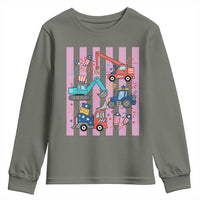 Red White And Blue Construction Crew Youth Sweatshirt Patriotic Kids 4th Of July