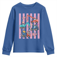Red White And Blue Construction Crew Youth Sweatshirt Patriotic Kids 4th Of July