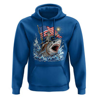 Patriotic Skeleton Pirate Riding Shark Hoodie American Ocean Pride