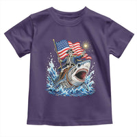 Patriotic Skeleton Pirate Riding Shark Toddler T Shirt American Ocean Pride