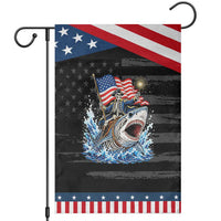 Funny Skeleton Pirate Riding Shark Patriotic Garden Flag American Ocean Pride