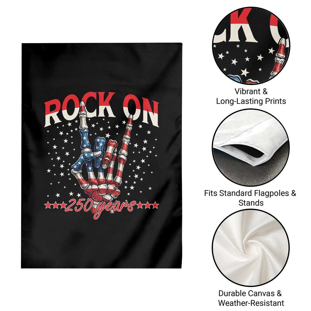 Patriotic Rocker Skeleton Hand Garden Flag Rock On 250 Years