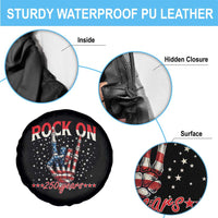 Patriotic Rocker Skeleton Hand Spare Tire Cover Rock On 250 Years