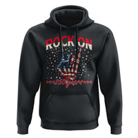 Patriotic Rocker Skeleton Hand Hoodie Rock On 250 Years