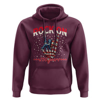 Patriotic Rocker Skeleton Hand Hoodie Rock On 250 Years