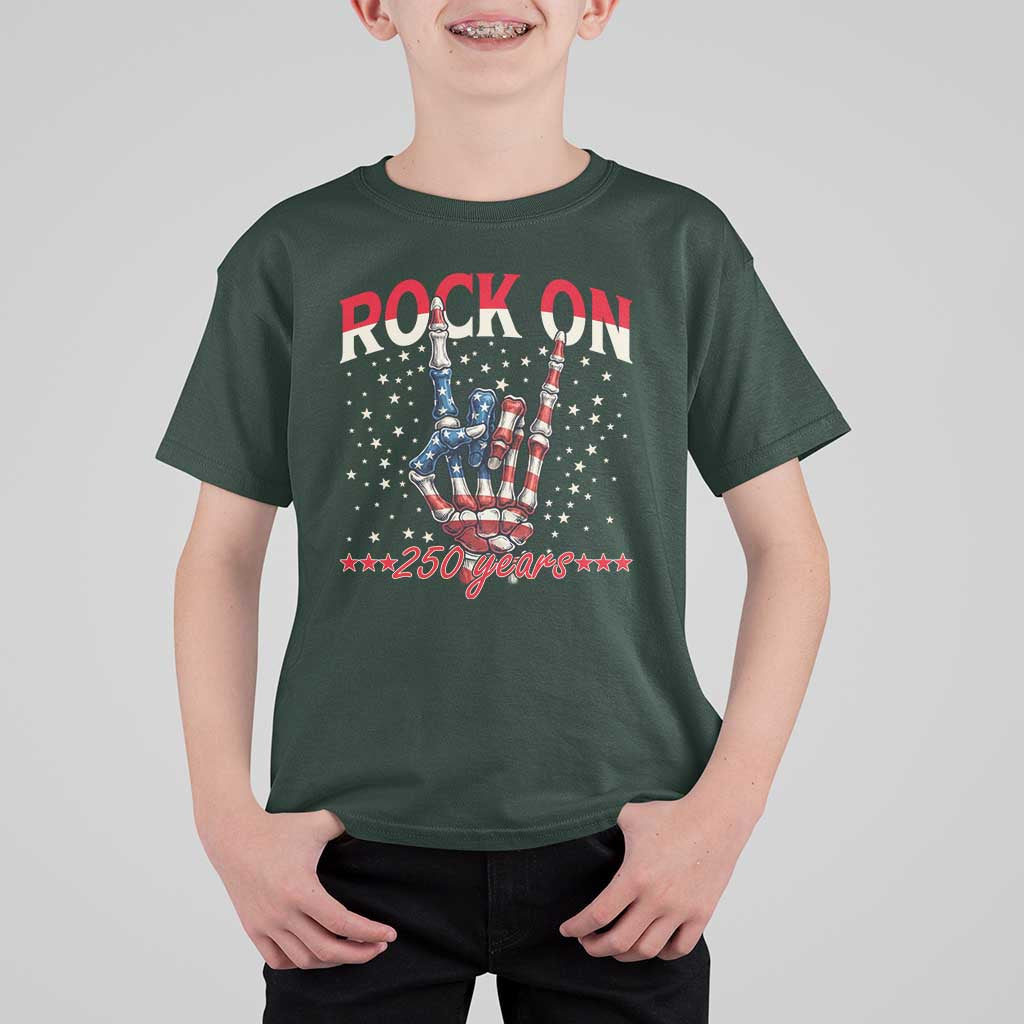 Patriotic Rocker Skeleton Hand T Shirt For Kid Rock On 250 Years
