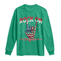 Patriotic Rocker Skeleton Hand Long Sleeve Shirt Rock On 250 Years