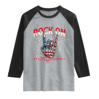 Patriotic Rocker Skeleton Hand Raglan Shirt Rock On 250 Years