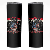 Patriotic Rocker Skeleton Hand Skinny Tumbler Rock On 250 Years