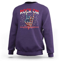 Patriotic Rocker Skeleton Hand Sweatshirt Rock On 250 Years