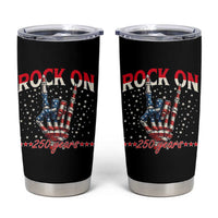 Patriotic Rocker Skeleton Hand Tumbler Cup Rock On 250 Years