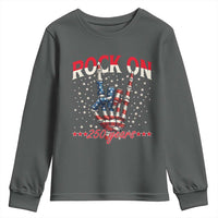 Patriotic Rocker Skeleton Hand Youth Sweatshirt Rock On 250 Years