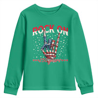 Patriotic Rocker Skeleton Hand Youth Sweatshirt Rock On 250 Years