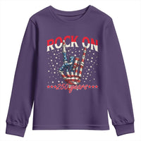 Patriotic Rocker Skeleton Hand Youth Sweatshirt Rock On 250 Years