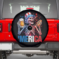 Red White And Blue Skeleton Party Spare Tire Cover American Freedom Vibes
