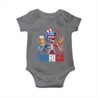 Red White And Blue Skeleton Party Baby Onesie American Freedom Vibes