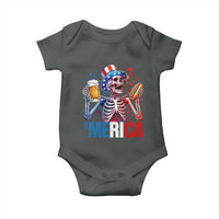 Red White And Blue Skeleton Party Baby Onesie American Freedom Vibes