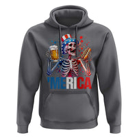 Red White And Blue Skeleton Party Hoodie American Freedom Vibes