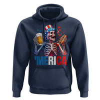 Red White And Blue Skeleton Party Hoodie American Freedom Vibes