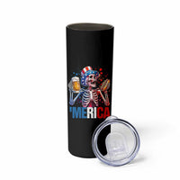 Red White And Blue Skeleton Party Skinny Tumbler American Freedom Vibes