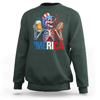 Red White And Blue Skeleton Party Sweatshirt American Freedom Vibes