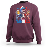 Red White And Blue Skeleton Party Sweatshirt American Freedom Vibes