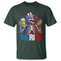 Red White And Blue Skeleton Party T Shirt American Freedom Vibes