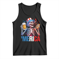Red White And Blue Skeleton Party Tank Top American Freedom Vibes
