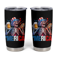 Red White And Blue Skeleton Party Tumbler Cup American Freedom Vibes