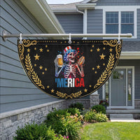 Red White And Blue Skeleton Party Patriotic Fan Flag American Freedom Vibes