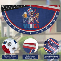 Red White And Blue Skeleton Party Patriotic Fan Flag American Freedom Vibes