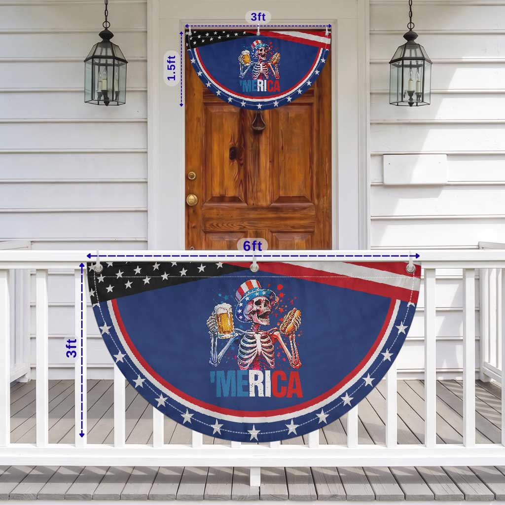 Red White And Blue Skeleton Party Patriotic Fan Flag American Freedom Vibes